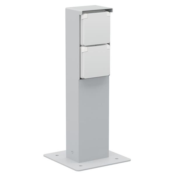 NIKO - Tuinpaal met tweevoudig stopcontact, penaarde, grondplaat, grijs - 700-36725