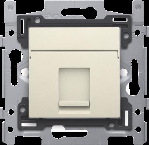 1 rj45-aansl. stp cat5e + afwerking, poe++, vlak, 60x71, schroef