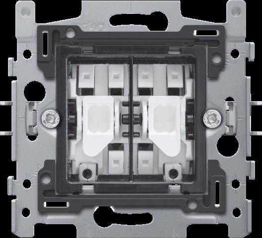 NIKO - Sokkel Tweevoudige wisselschakel., insteek, klauw, rocker toggle - 171-02605