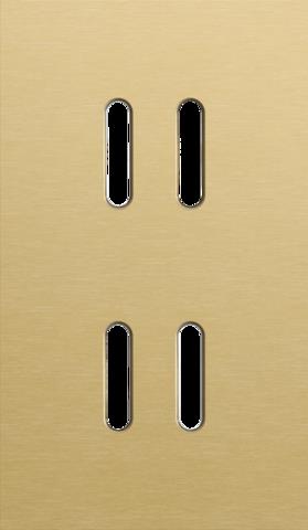 NIKO - 2-Voudige afdekplaat v60vr 2 tweev schak, rocker, alu goud - 227-56252