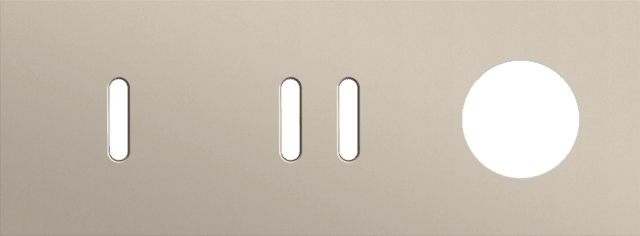 NIKO - 3-Voudige afdekplaat h71 vr enkelv + tweev schak + stopc, rocker, champagne - 166-56718