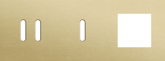 NIKO - 3-Voudige afdekplaat h71 vr tweev + enkelv schak + fct, rocker, alu goud - 227-56721