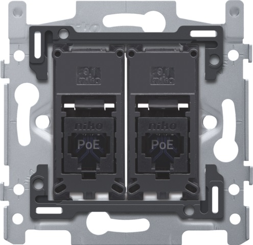 NIKO 2 RJ45 UTP CAT6 POE, 60x71, SCREW - 170-66262
