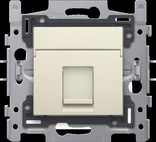 1 rj45-aansl. utp cat5e + afwerking, poe++, vlak, 60x71, klauw
