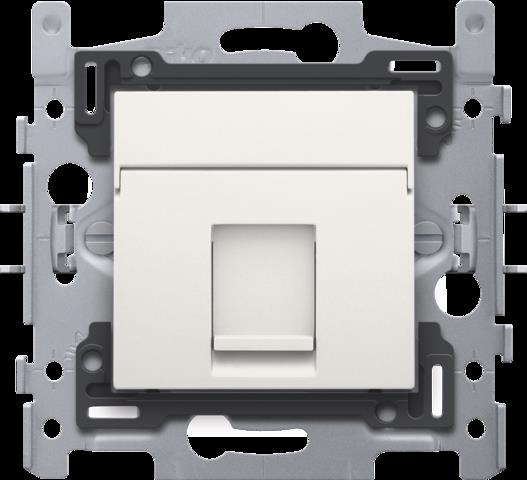 1 rj45-aansl. utp cat5e + afwerking, poe++, vlak, 60x71, klauw