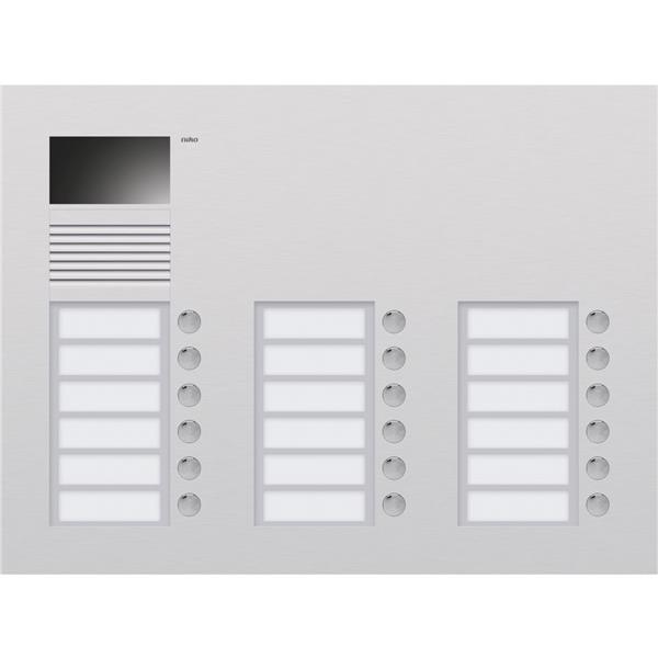 NIKO - Buitenpost met 18 beldrukknoppen (3x6) en kleurencamera, inbouw, aluminium - 10-318