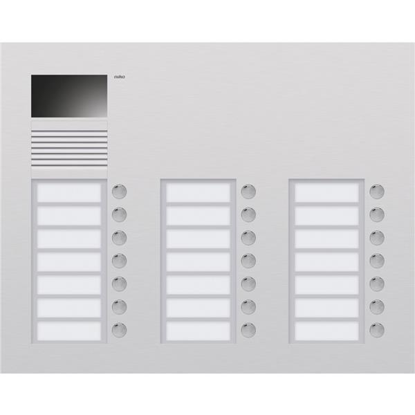 NIKO - Buitenpost met 21 beldrukknoppen (3x7) en kleurencamera, inbouw, aluminium - 10-321