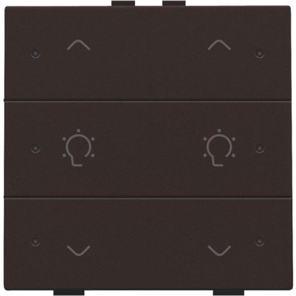 NHC 2-voudige bediening dimmer met 6-voudige toets+led, bruin