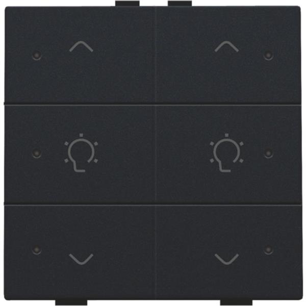 NHC 2-voudige bediening dimmer met 6-voudige toets+led, zwart