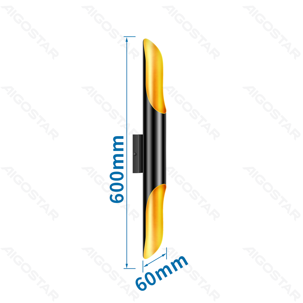 Aigostar Aluminium Enkele Kop Wandlamp Zwart (Zonder Lichtbron) E27