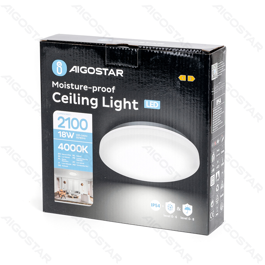 Aigostar LED Vochtbestendige Plafondlamp 18W 4000K