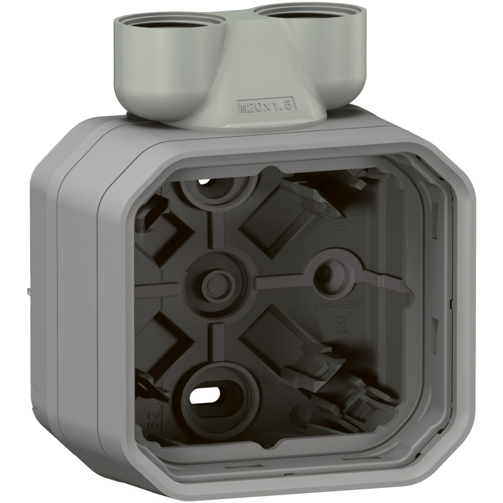 [7437860] Plexo opbouwdoos 1 mechanisme 2xM20 ingang IP55 - IK08 grijs