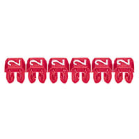 CAB 3 merkteken - cijfer 2 rood - doorsnede 0,5-1,5 mm²