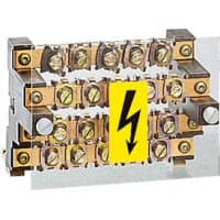 Verdeelklem trapvormig 4p 125A 4 staven 12x4mm voor kabelschoenen