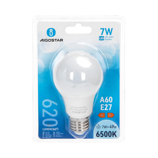 [A175719BA] LED A5 A60 E27 7W 6400K 565LM