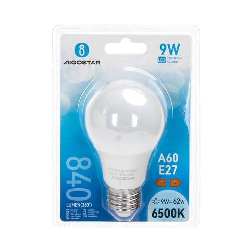 [A175757BA] LED A5 A60 E27 9W 6400K 650LM