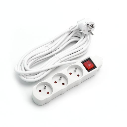 [A178147] Drievoudige stekkerdoos Wit 5M