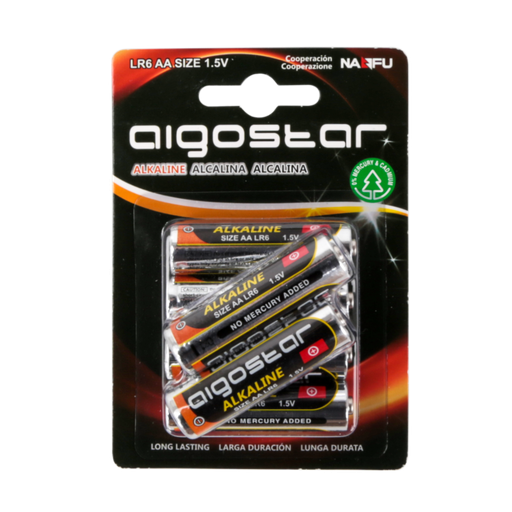 [A185589] Batterij AA Alkaline Aigostar 6Stuks