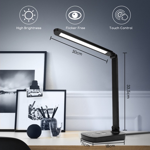 [A196486] LED Bureau -  TAFELLAMP 11 ZWART 5W 6400-2700K