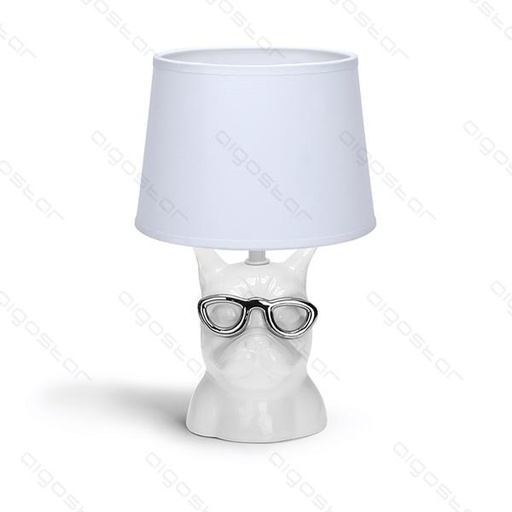 [A197131] Tafellamp Hond keramiek E14 Wit