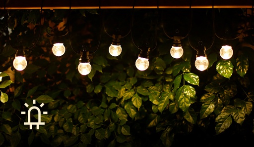 [A208929] Led buitenslinger in-outdoor bolvorm klein geel licht  (10stuks) 8M  6W