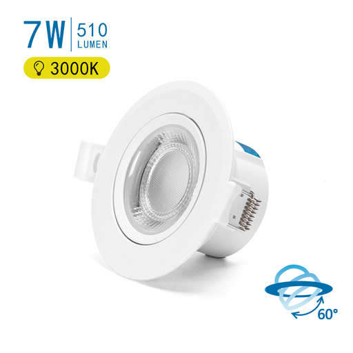 [A285890] LED Inbouw Ronde Downlight met verstelbare Hoek 7W 3000-4000-6500K