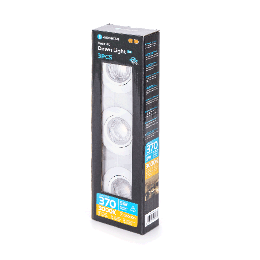 [A295165] LED Inbouw Ronde Downlight met verstelbare Hoek 3000-4000-6500K (3 stuks) 5W