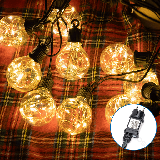 [A382162] Lichtstrook met koperdraad 10m  G50 IP44 3000K