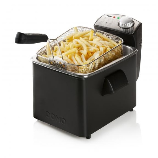 [D01014FR] DOMO Friteuse inox zwart - 4,5L - 3200W