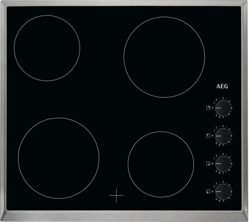 [HK614000XB] AEG Kookplaat vitro 60cm 4 zones inox rand