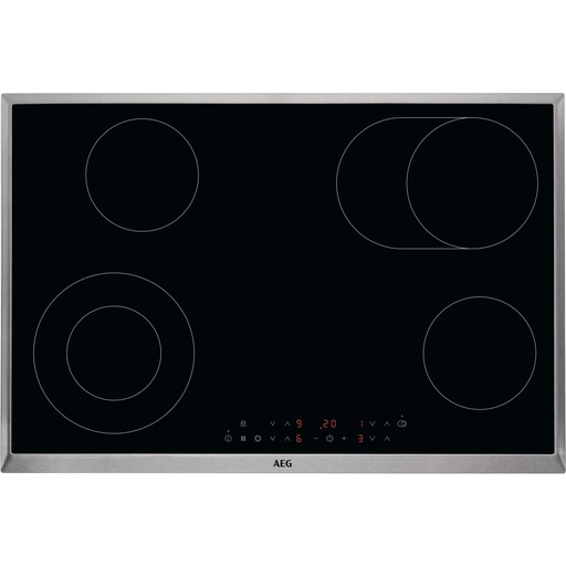 [HK834060XB] AEG Kookplaat vitro 75cm 4 zones inox rand