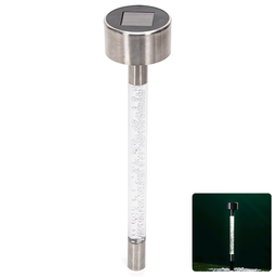 Aigostar LED Solar Sfeervolle Gazonverlichting RVS Bubble Stick met Staak 6500K