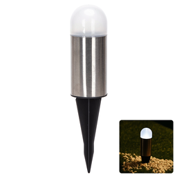 Aigostar LED Solar Sfeervolle Gazonverlichting RVS Ronde Kolom Staak 6500K