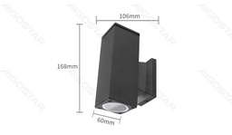 Aigostar Dubbele Kop Wandlamp Zwart (Zonder Lichtbron) GU10