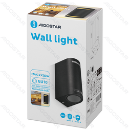 Aigostar Metalen Dubbele Kop Wandlamp Zwart (Zonder Lichtbron) GU10