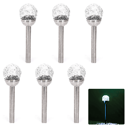Aigostar LED Solar Sfeervolle Gazonverlichting RVS Gebarsten Bal met Staak 6500K