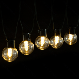 Lichtstrook met ronde G50-kokerlampen op zonne-energie Warm wit 5m
