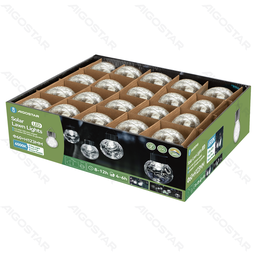 Aigostar LED Solar Sfeervolle Gazonverlichting RVS gebarsten bal 6500K